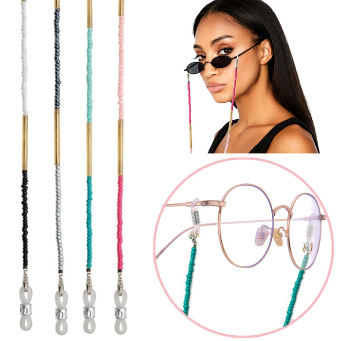 1 Fashion Beaded Eyewear Retainer Eyeglass Sunglass Neck Gold Chain Holder Strap